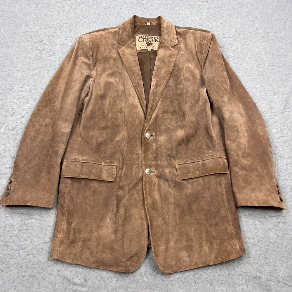Madison Creek Outfitters Suede‎ Blazer Mens 44L Brown Leather Western Jacket